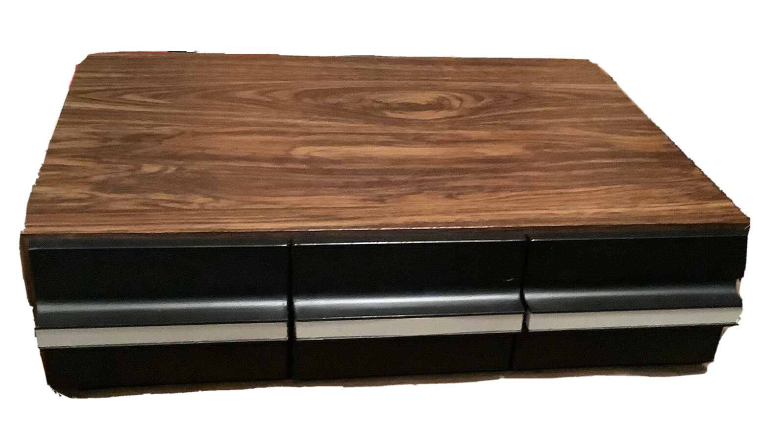  Audio Cassette Tape Storage Holder Case Holds 36, 3 Drawer Faux Wood Grain Look