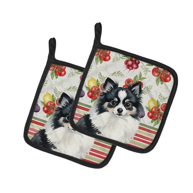 Carolines Treasures WDK8358PTHD Unisex Adult Black & White Pomeranian Vegetab...