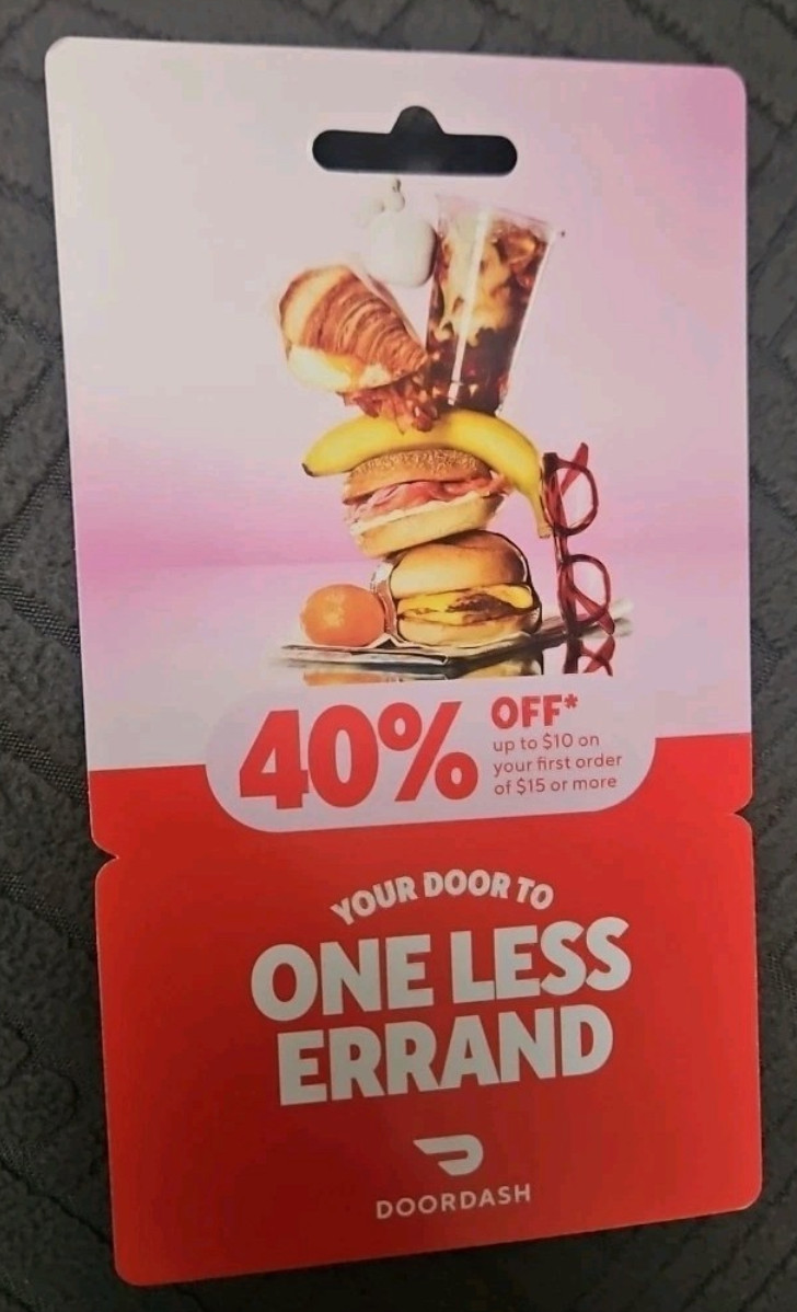 DoorDash 40% OFF up to $10 on first order of $15 Expires 01/31/26