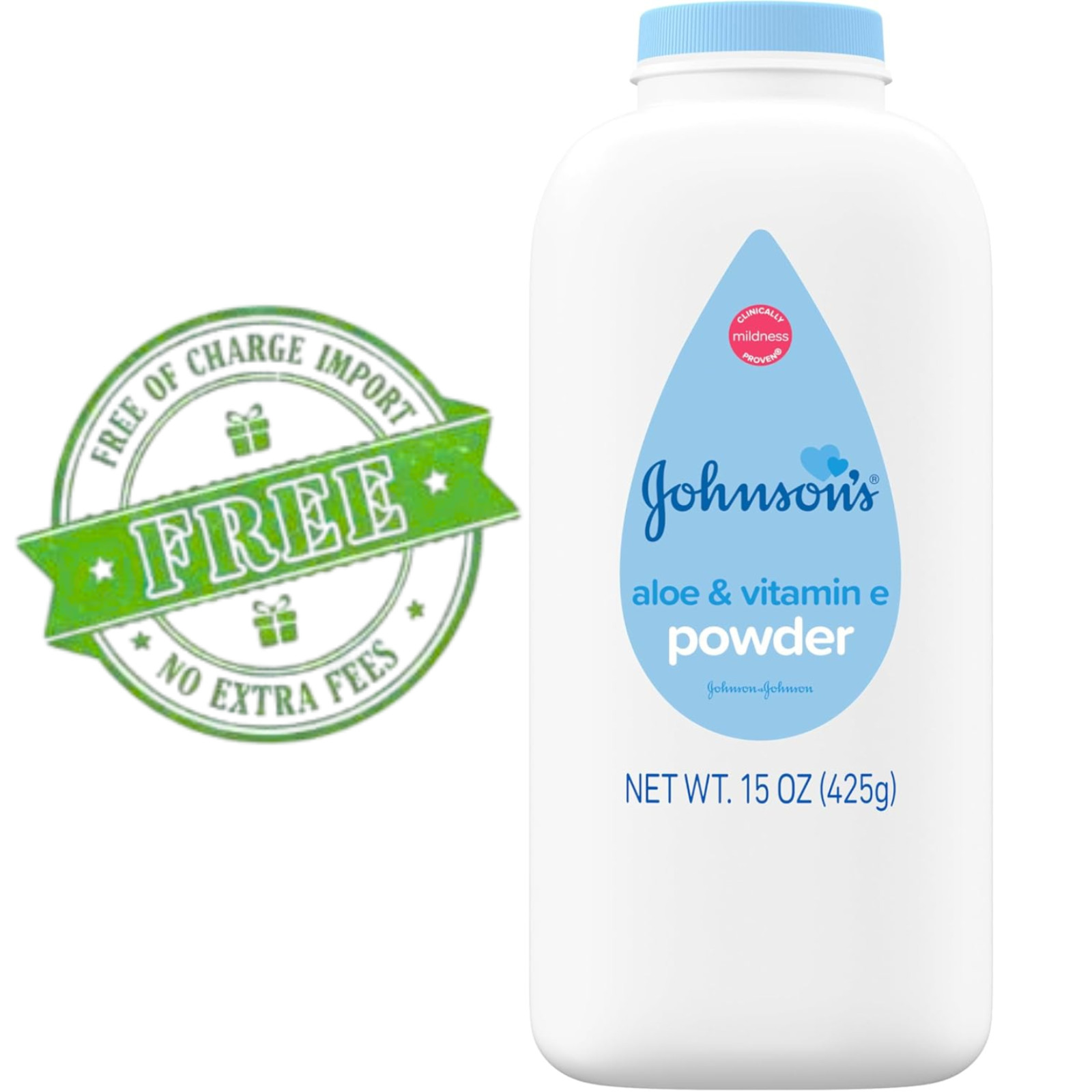 Johnson's Baby Powder with Aloe and Vitamin E for Gentle Baby Skin Care, 1.5 oz