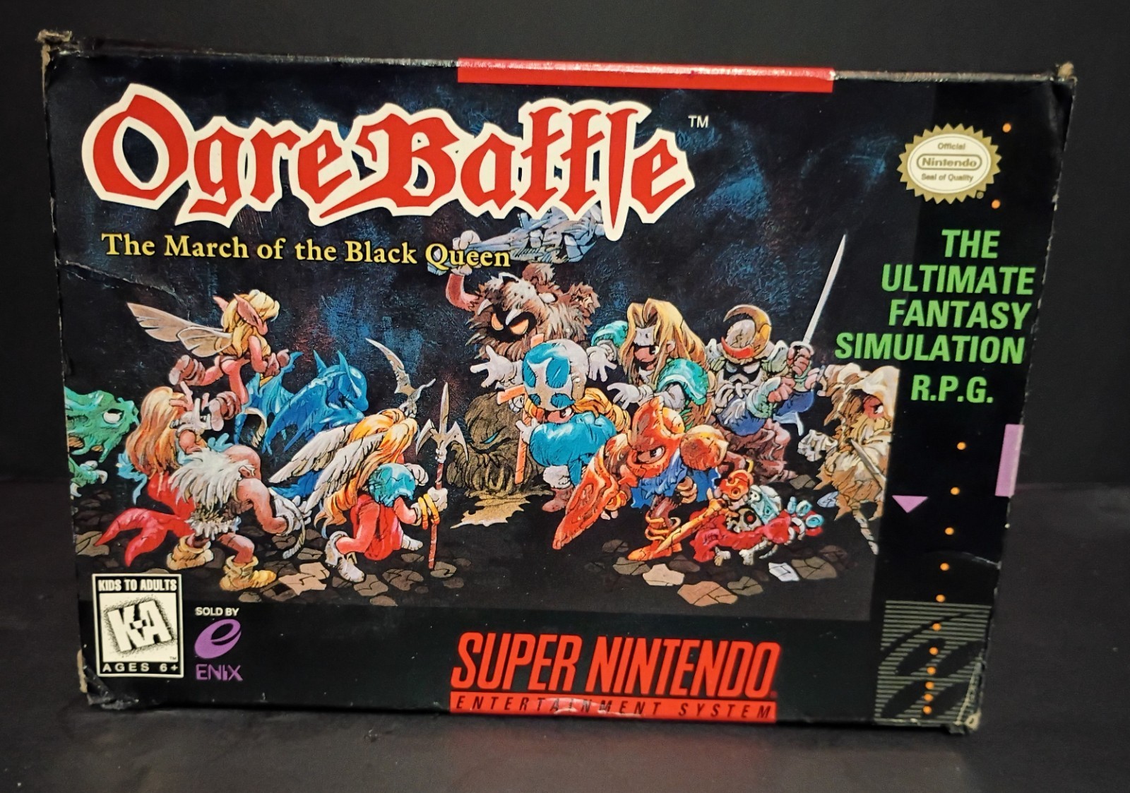 Ogre Battle March Of The Black Queen Super Nintendo SNES Authentic BOX ONLY