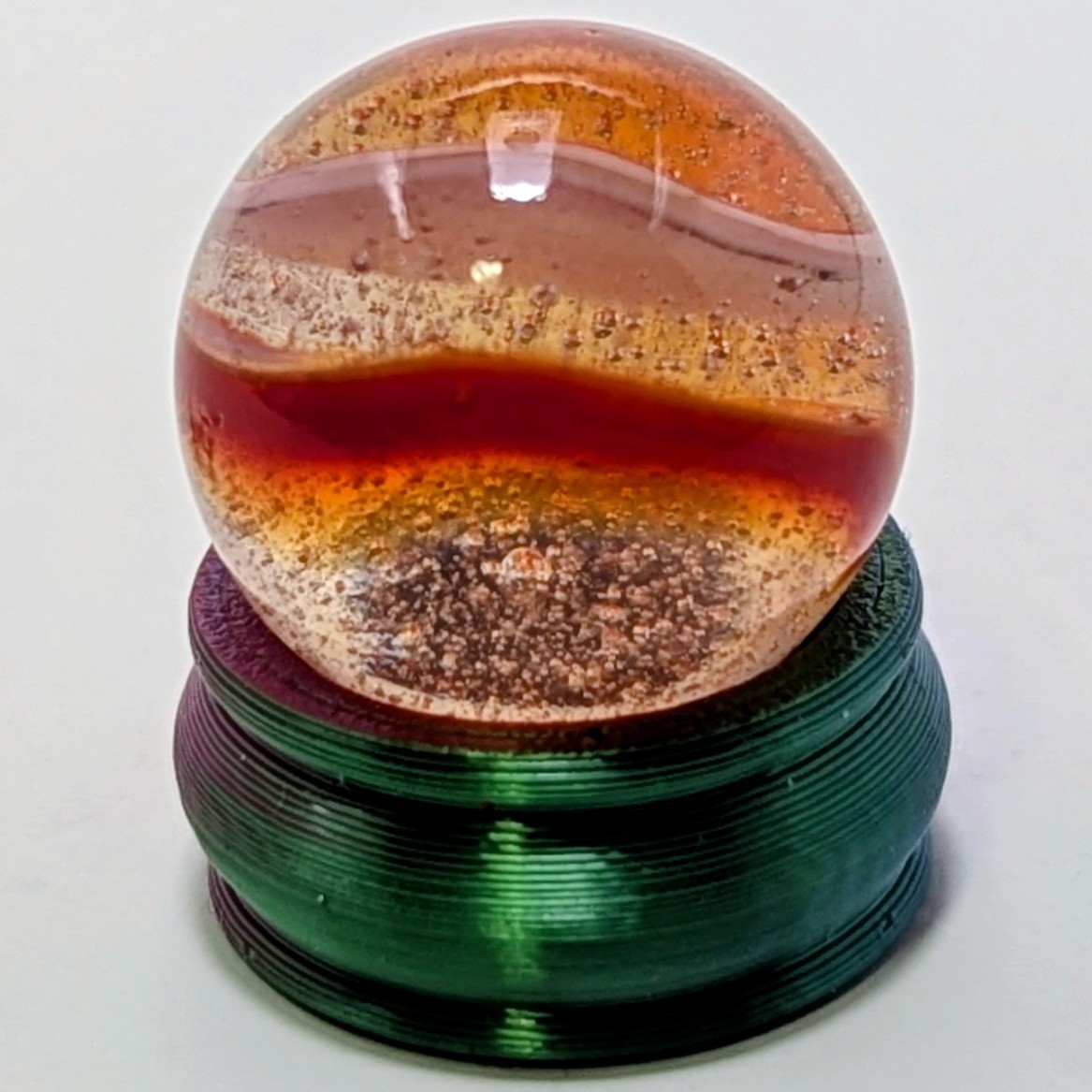 Peltier Glass Company Rainbo marble,  "Sunset" Beautiful Wet Mint .62"