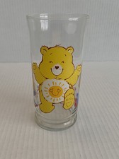 Care Bears 6” Funshine Bear Glass Vintage American Greetings 1983 Pizza Hut