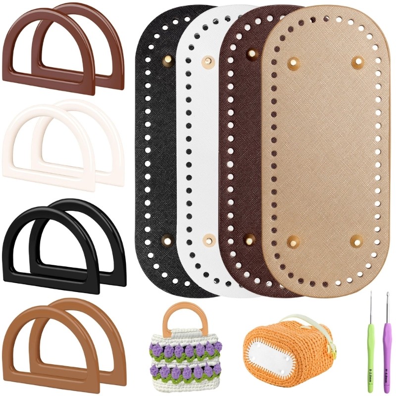 Crafting Supplies For Handmade Bags 8 Grips 4 PU Bases 2 Crochet equipment