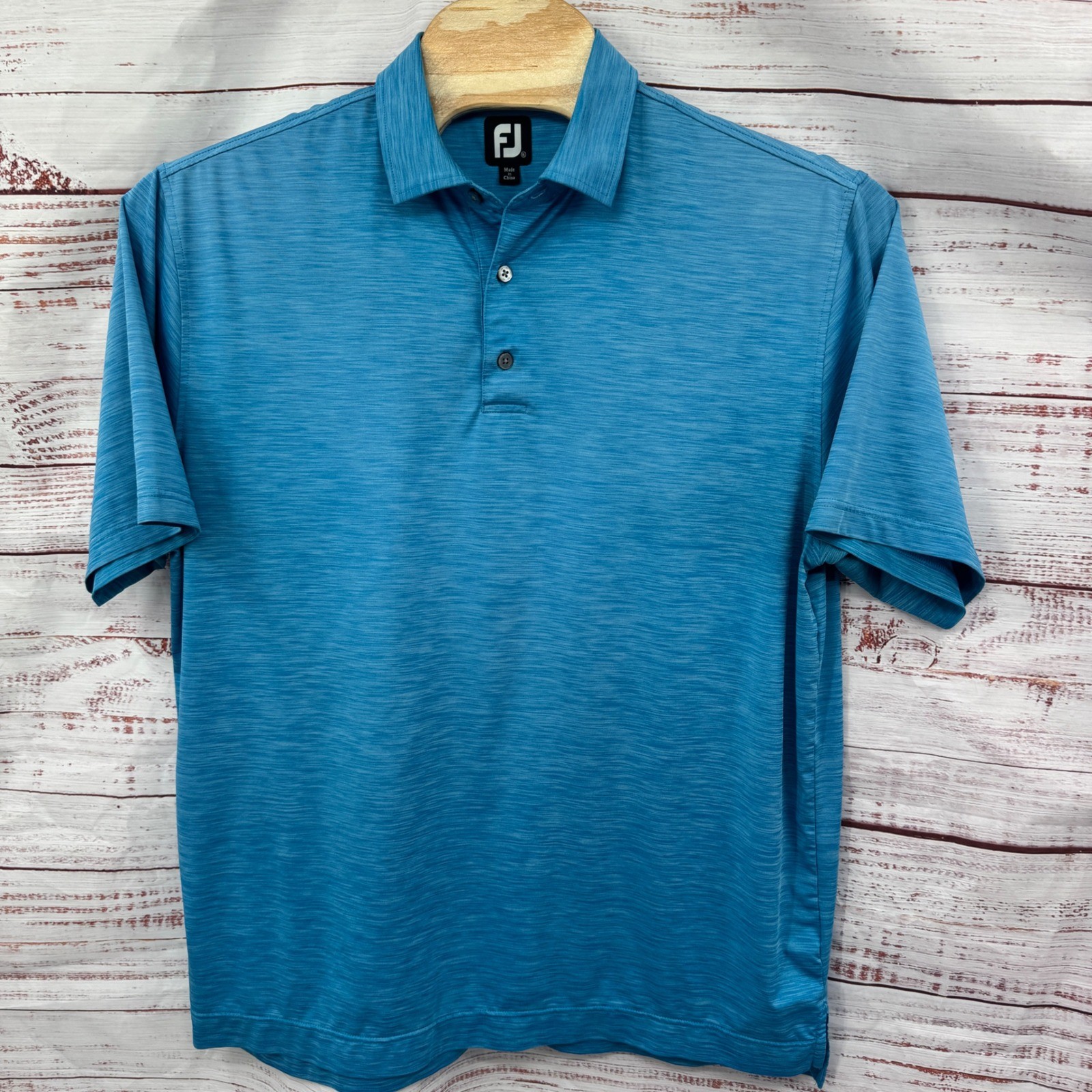 FootJoy Golf Polo Shirt Mens XL Blue Heathered Performance Short Sleeve