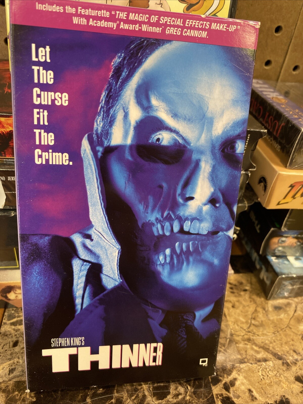  Thinner VHS, 1996Horror Let The Curse Fit The Crime Stephen King’s movie tape