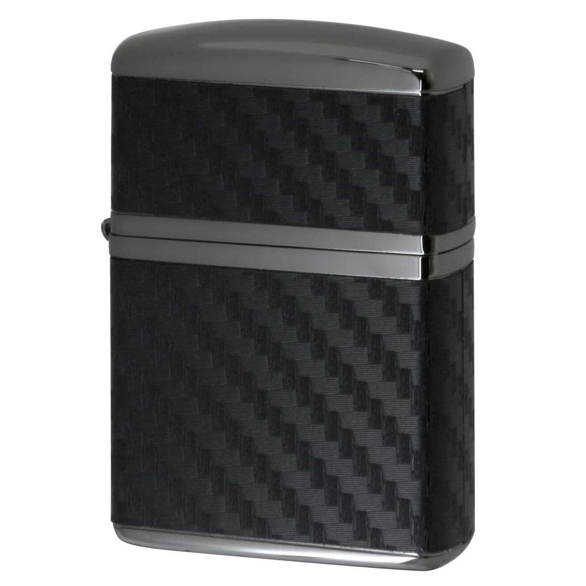 Zippo Armor Carbon Black Lighter Reflected Light Durable Used