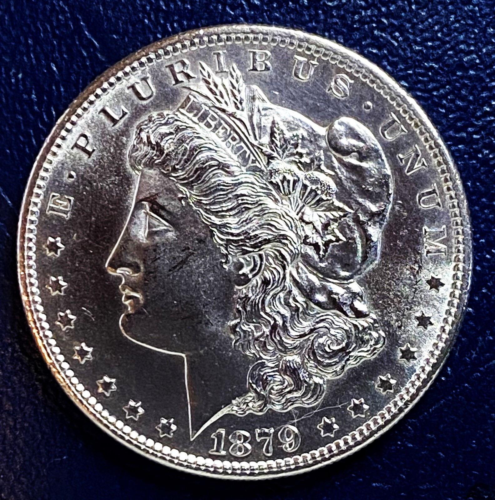 1879 S BU MS+ Proof Like Morgan Dollar 90% Silver 2 Brilliant Unc 3rd Reverse