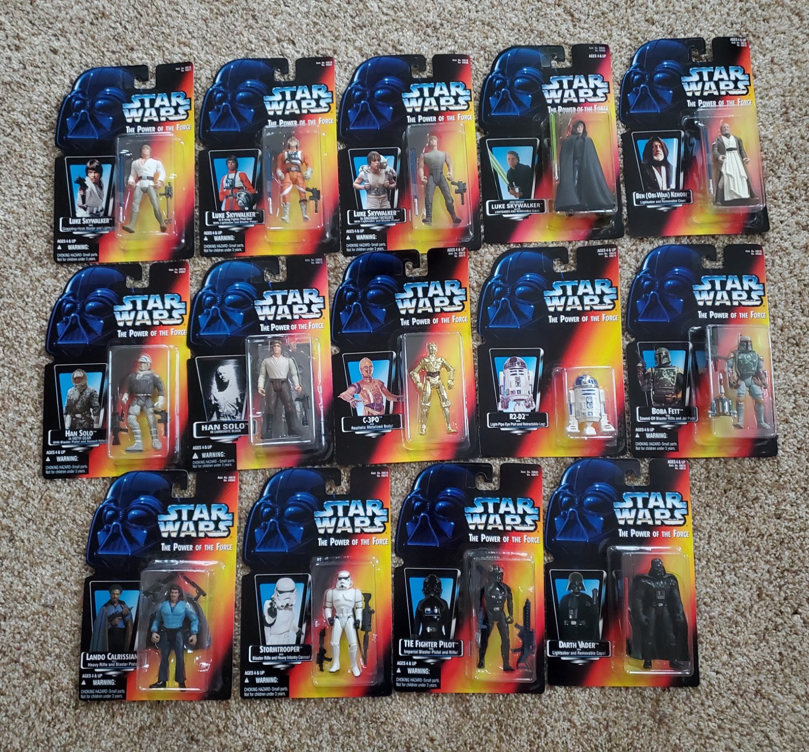 1996 Star Wars POTF Lot Of 14 Action Figures Red Card