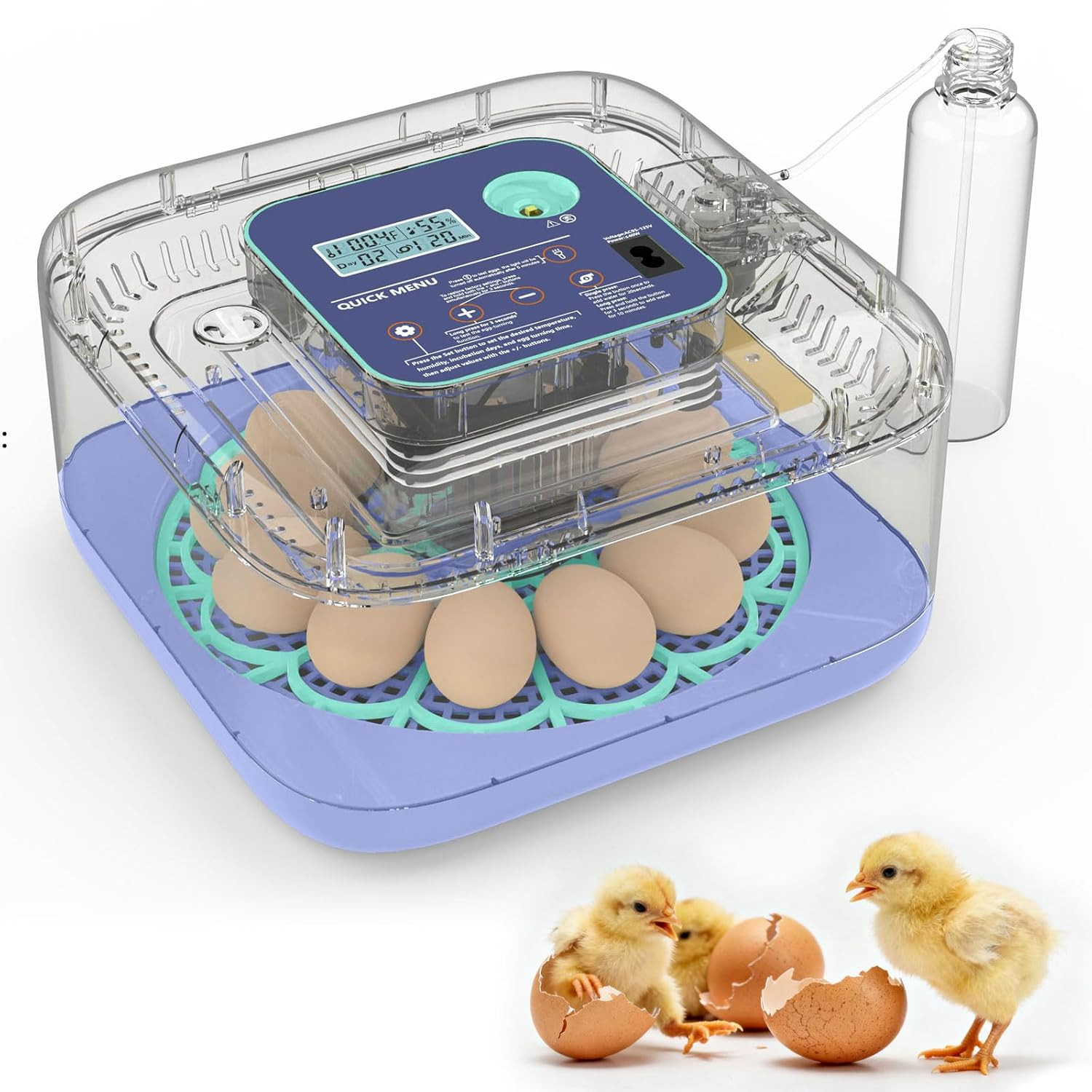Smart Egg Incubator with Humidity Control and Auto Turner for Hatching Eggs