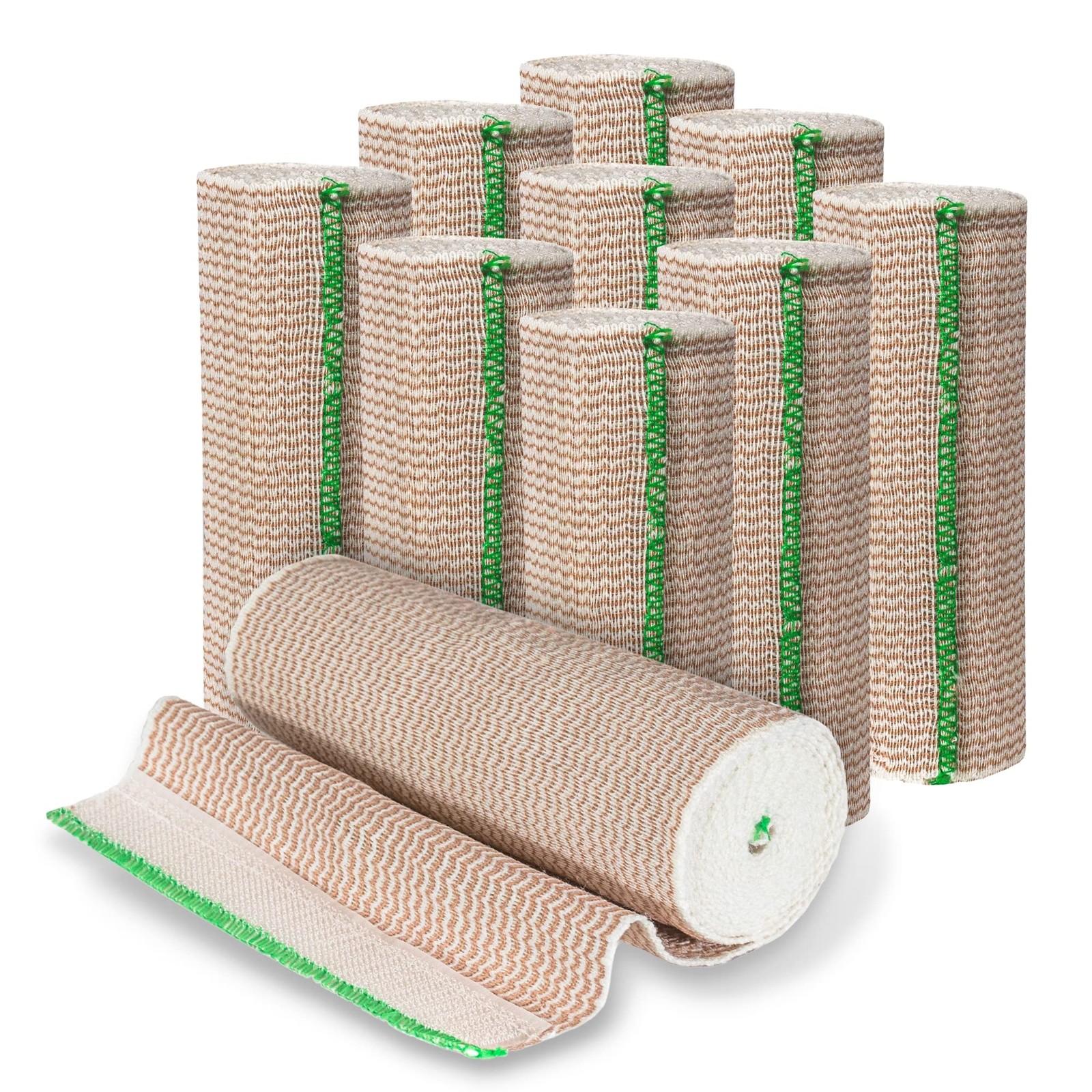 Elastic Bandage Wrap Rolls 6" x 5 Yards [Pack of 10] – -Closure Compression B...