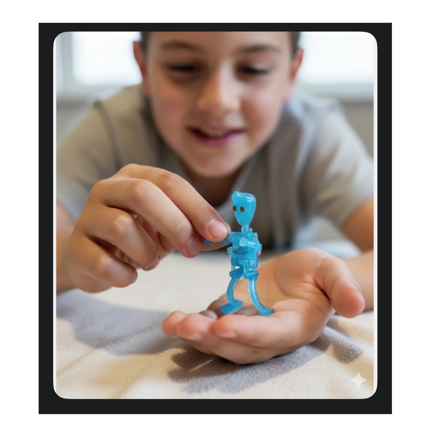 Blue🤖Wind-Up🦾Walking🦿Robot🚀Toy Vintage Style 3.5"Plastic Figure Collectible