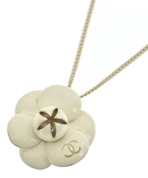 CHANEL necklace ladies white x gold