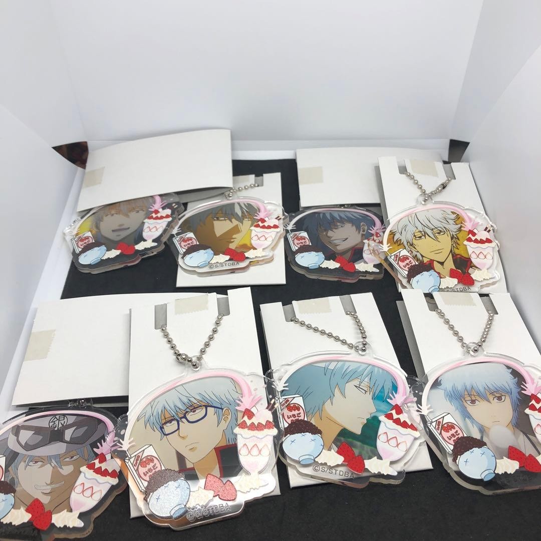 Gintama Sakata Gintoki Deco-Cryll Keychain Set Anime Collectible Complete Bundl