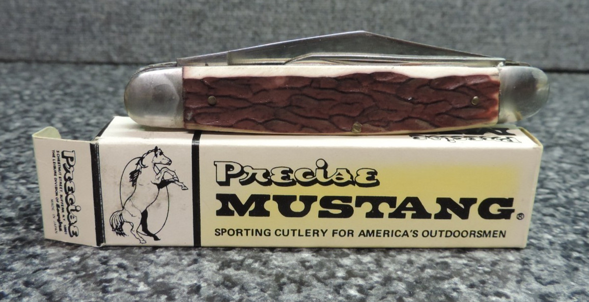Precise Mustang Sporting Cutlery Pocket Knife Mint in Package Made in Japan