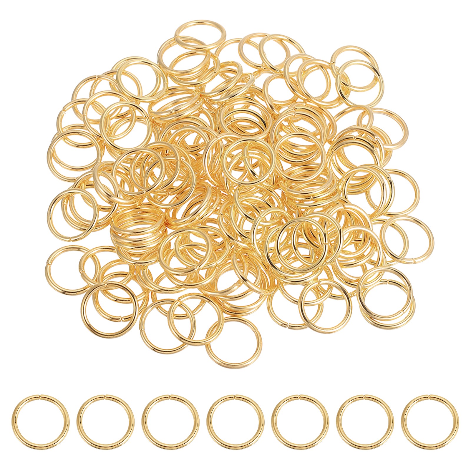 200 Pcs Open Jump Rings, 18mm Split Metal Ring 2mm Thick Connect, Light Gold