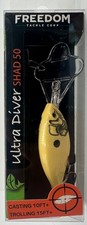 Freedom Ultra Diver Shad 50 5/16 Oz. Casting 10’ Trolling 15’ Bone Color 