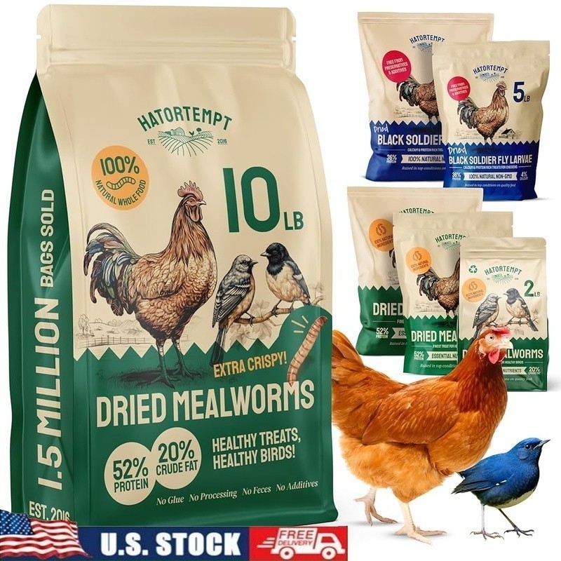 Non GMO Dried Mealworms Chickens Ducks Birds Protein Rich Treats Essential Feed