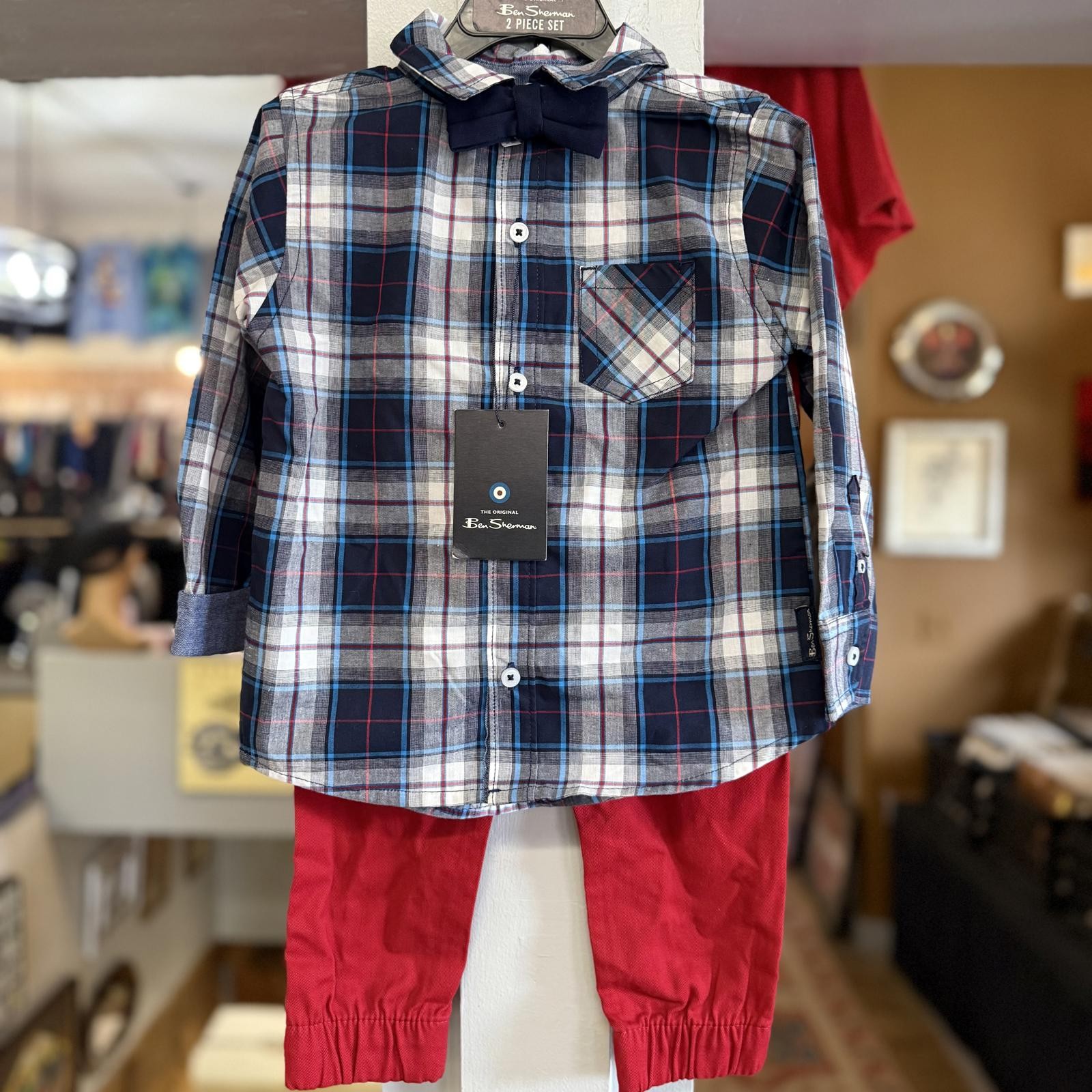 Boys 24M Ben Sherman 2 piece button down shirt pants NWT