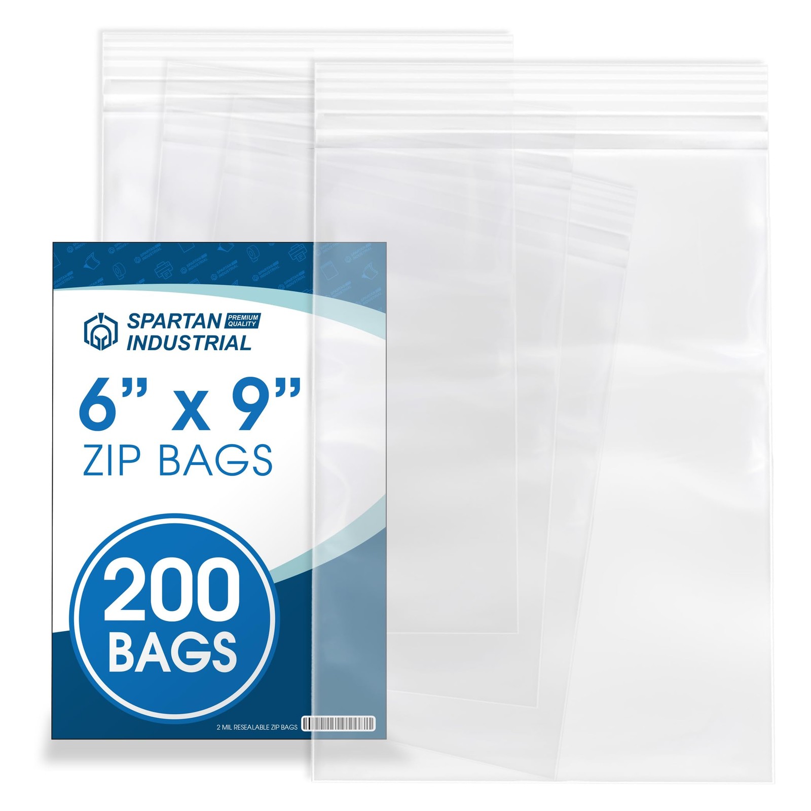 - 6” X 9” (200 Count) Quart Clear Reclosable Zip Plastic Poly Bags with Resea...