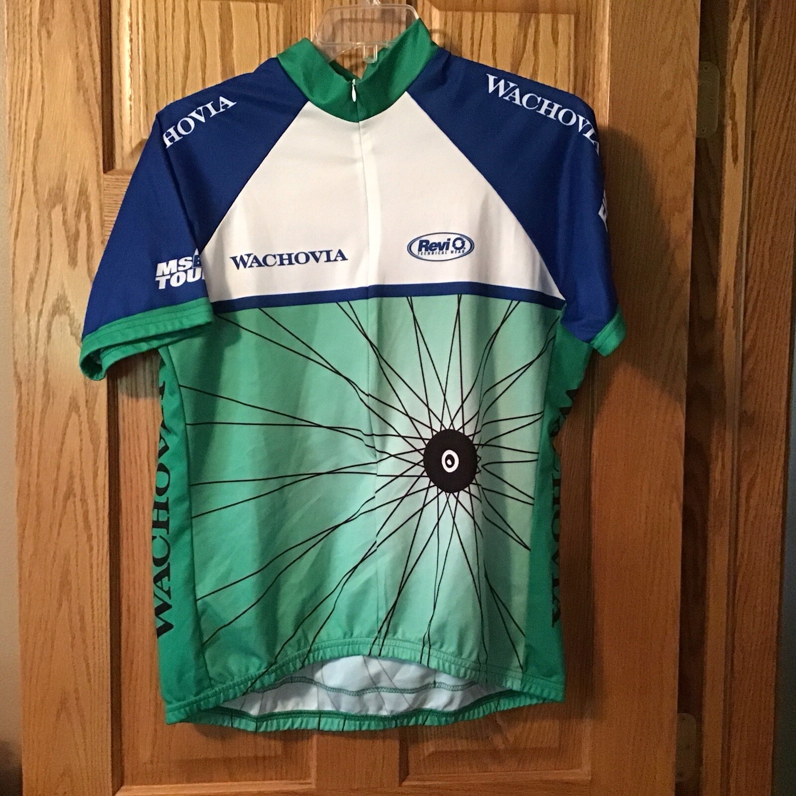 REVI Cycling Jersey Unisex Size XL 3/4 Zip Short Sleeve Wachovia Bike Tour MS