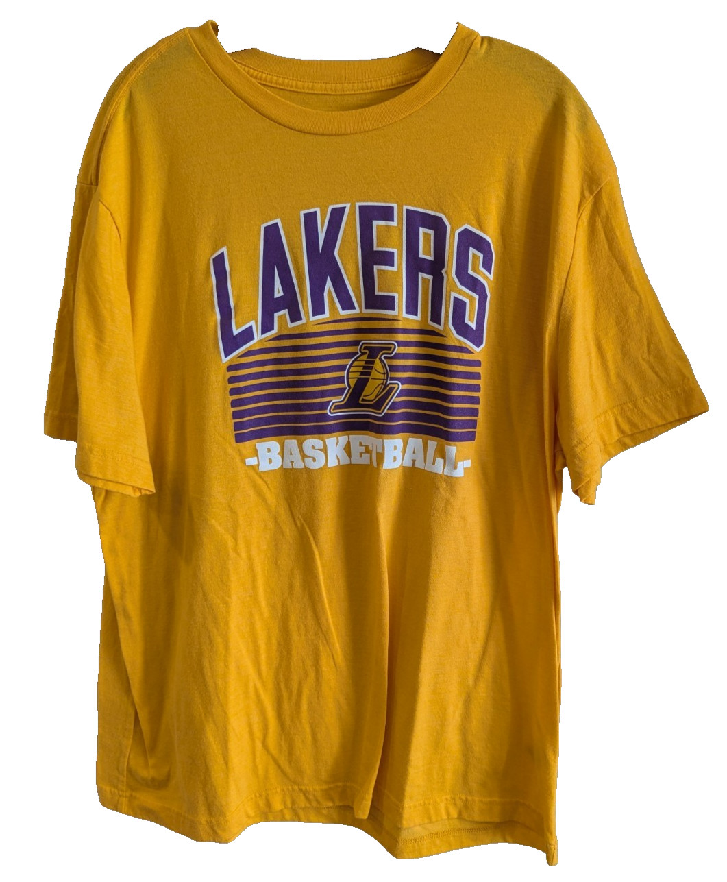 Los Angeles Lakers Shirt Men XL Yellow NBA Basketball TX3 Cool Graphic Logo