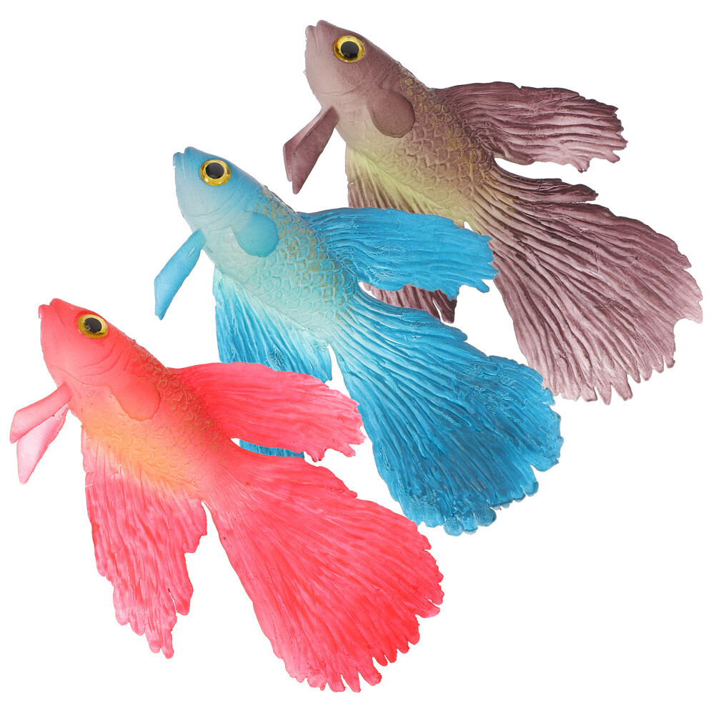 3PCS Silicone Goldfish Decors Decorative Fish Figures Lovely Aquarium Decors New