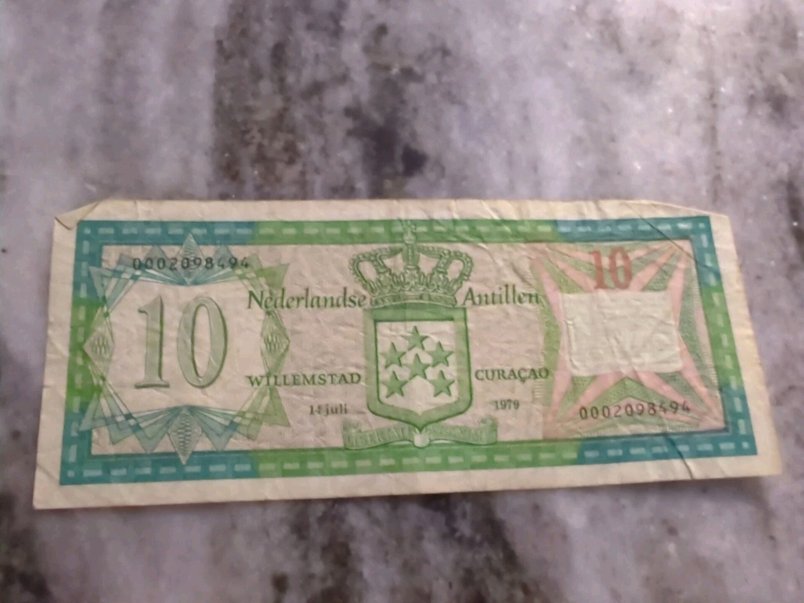 NETHERLANDS ANTILLES P.16a-0842  10 GULDEN 14.7.1979  VERY FINE  2111