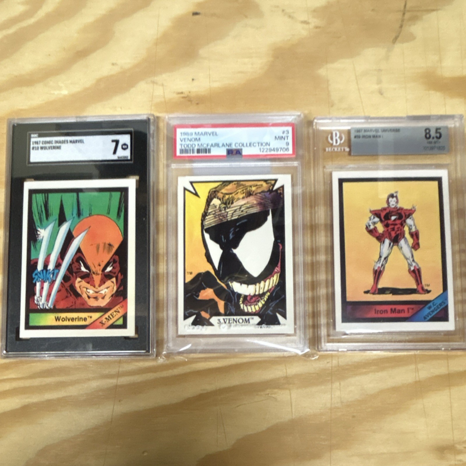 Marvel Graded Trading Card Lot Wolverine Venom Iron Man 1987 #10 1989 #3
