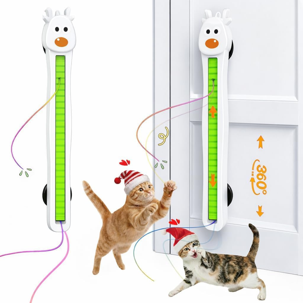 Interactive Cat Toy for Indoor Cats - Door-Mounted Automatic Moving Toy with Adj