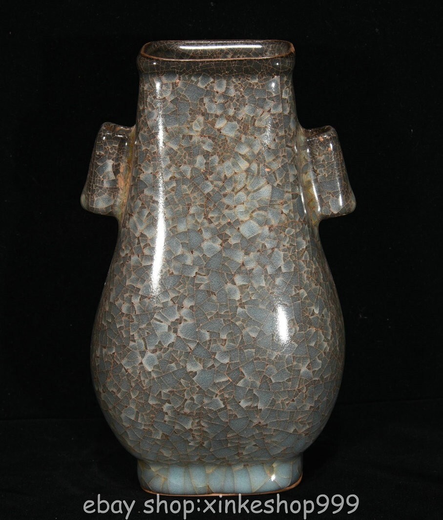 6.8" Ancient Song Chinese Ge Kiln Porcelain Dynasty Flower Vase Bottle