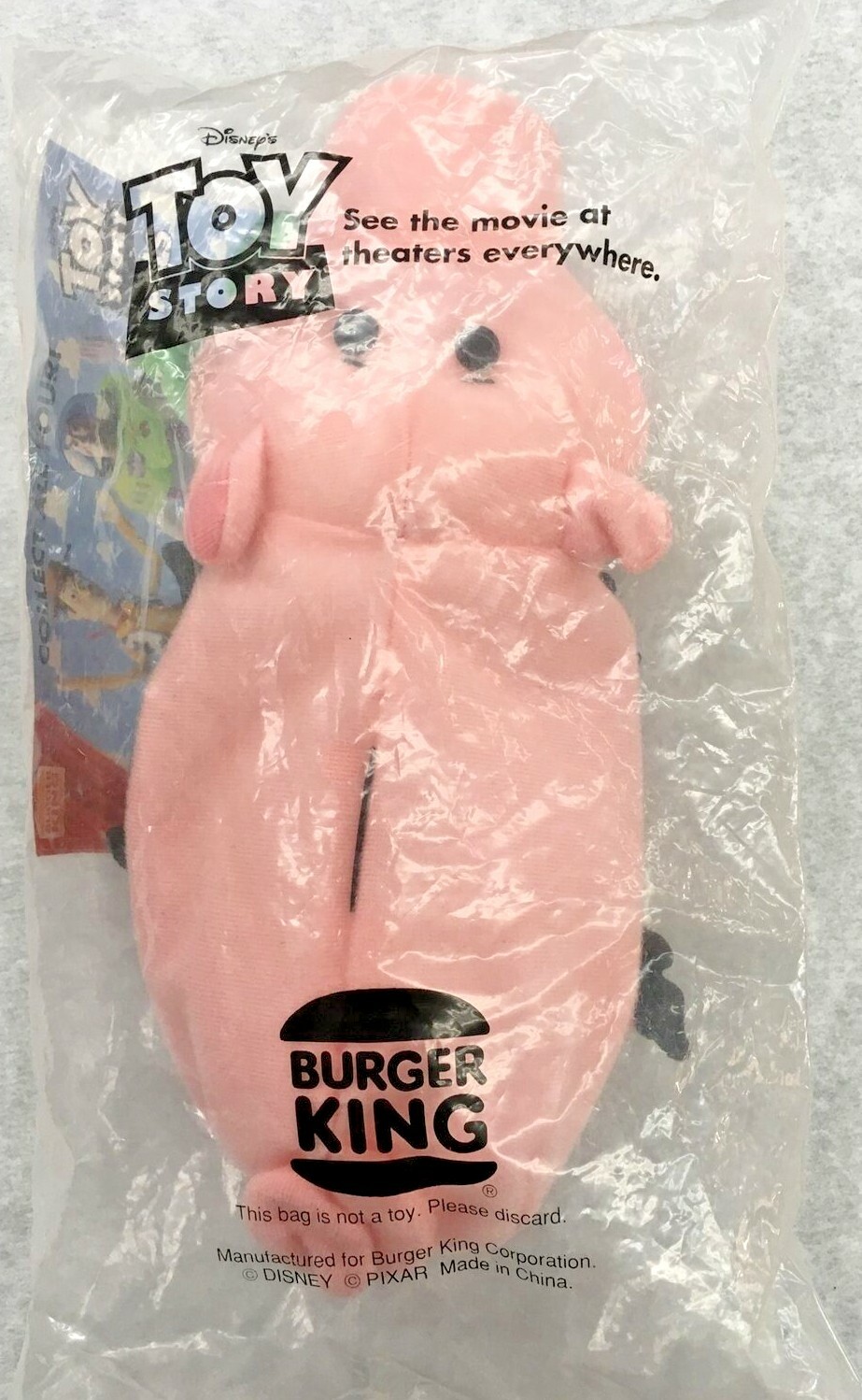 Burger King Toy Story PINK PIG Hand Puppet