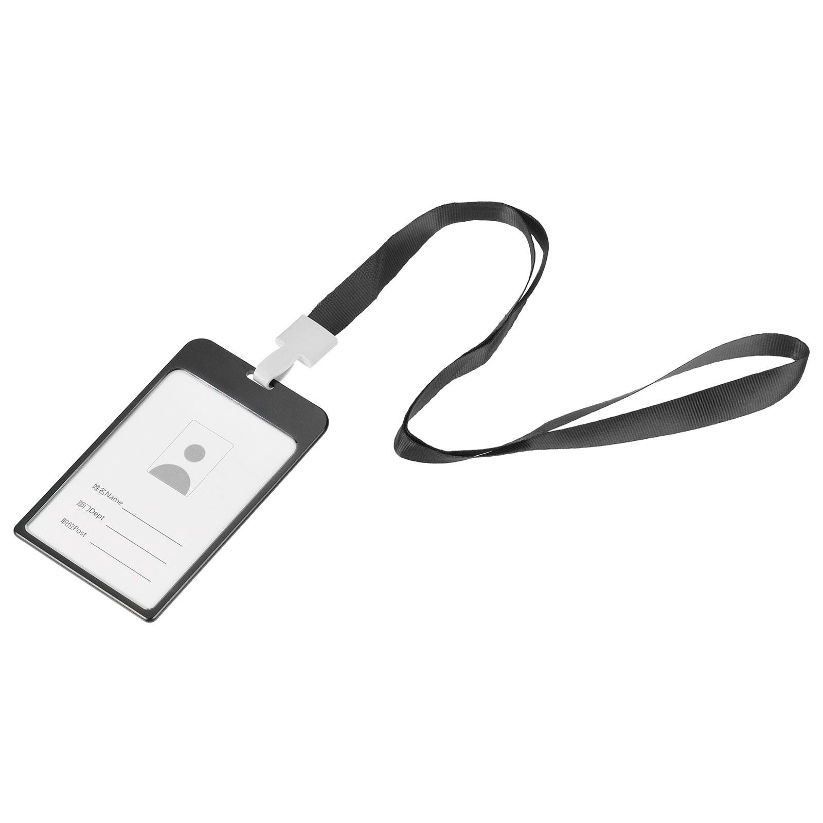 Badge holder 12x7.5cm vertical aluminum ID badge holder, black