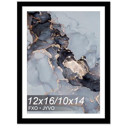 12x16 Frame Display Picture 10x14 with Mat or 12 x 16 12x16/10x14-1PACK Black