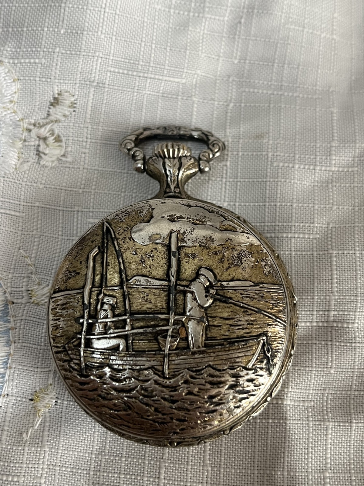 Vintage Swiss Made Antimagnetic Pocket Watch Ornate Engraved Case