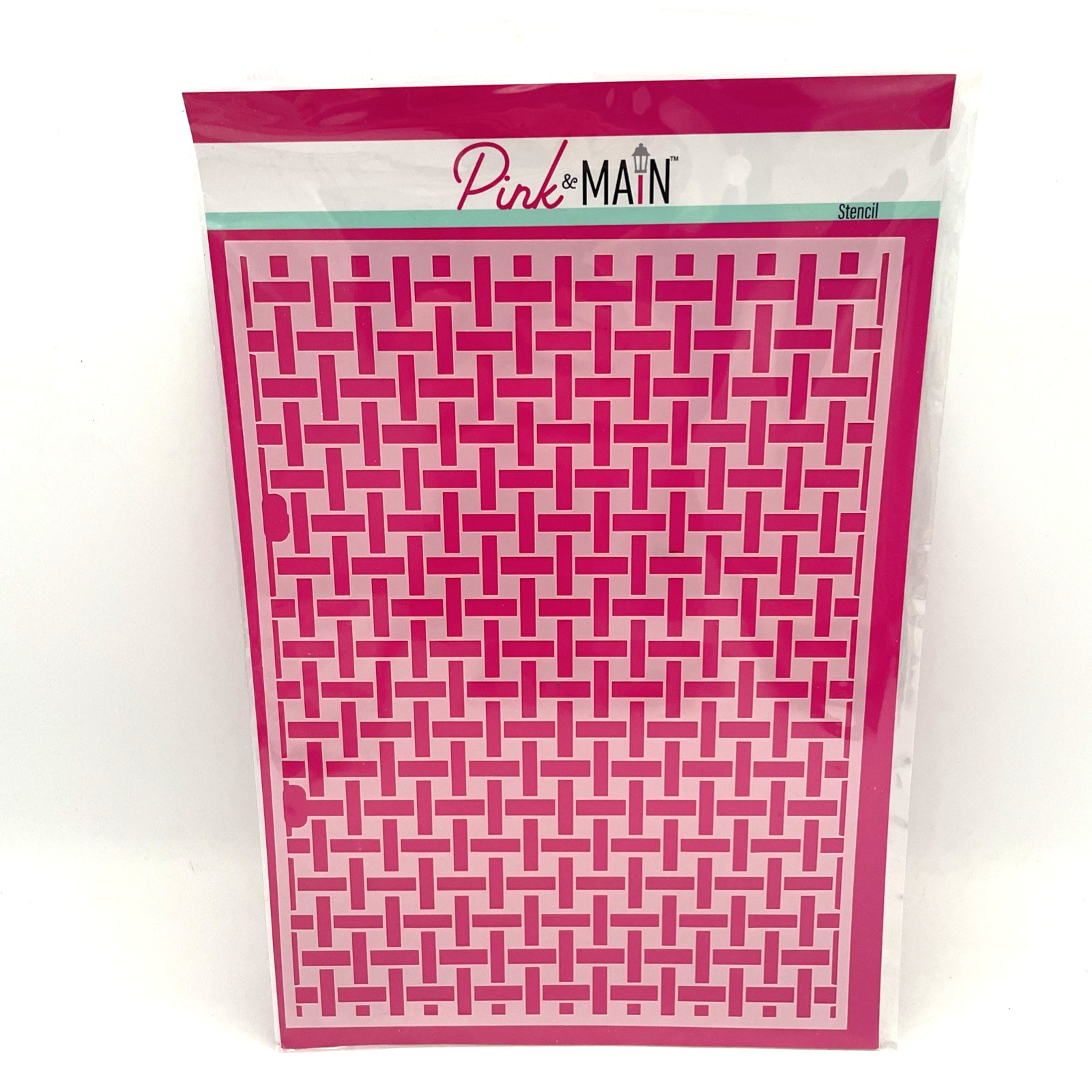 Pink & Main - Basket Weave - Plastic Stencil #PMS108 NEW