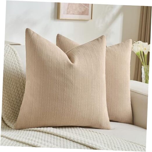  Decorative Throw Pillow Covers 24x24 Inch Set of 24" x 24" (Pack of 2) Khaki