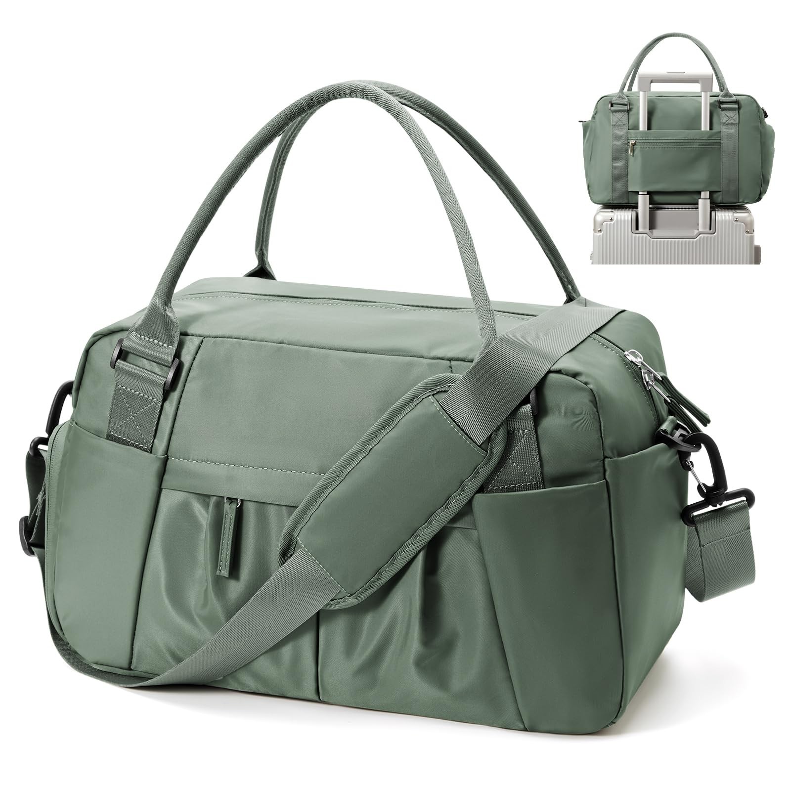 Travel Duffel Bag for Women - Small Waterproof Weekender Tote Carry on Bag wi...