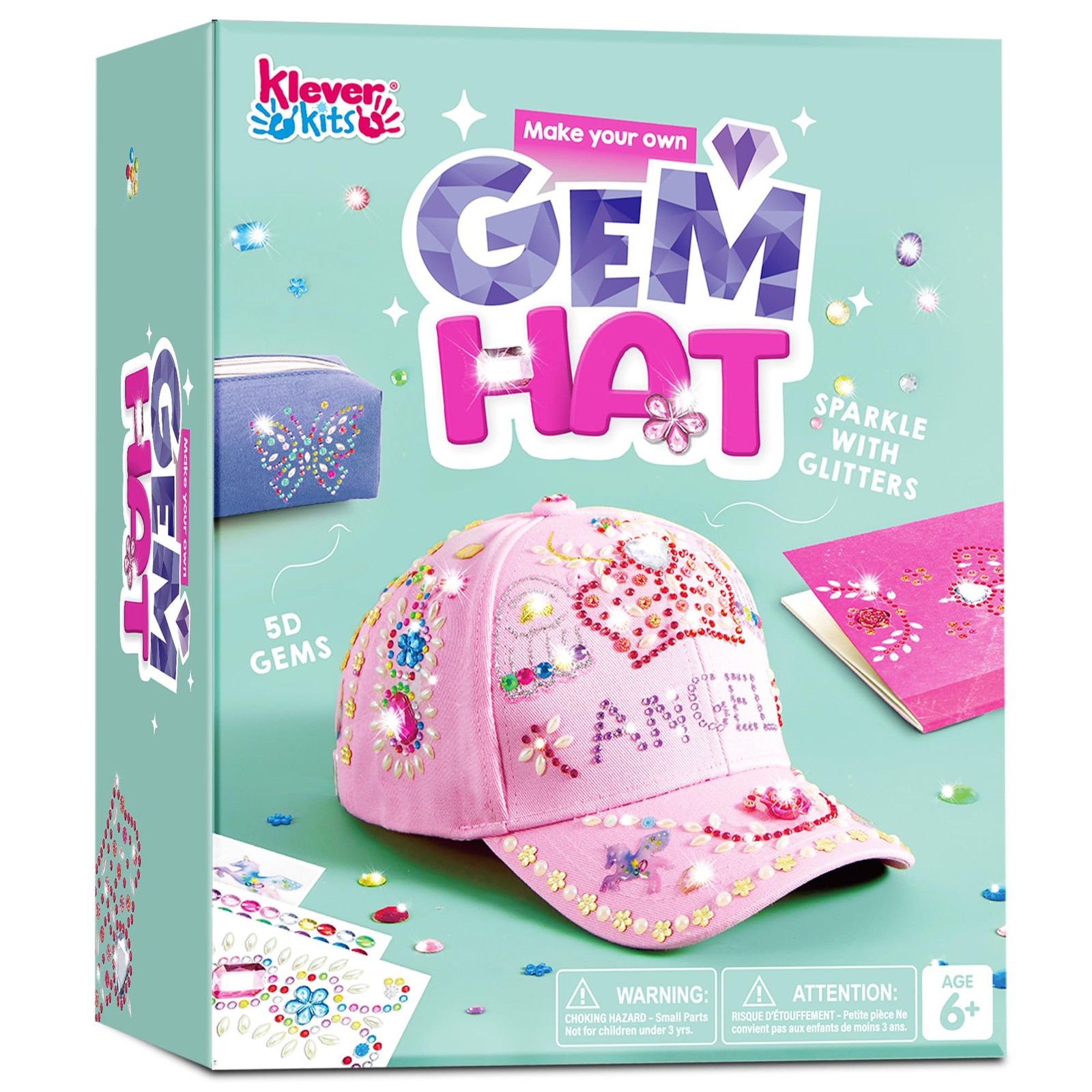 Decorate Your Own Baseball Cap with 7 Sheets Gems Stickers, Art & Crafts Kit ...