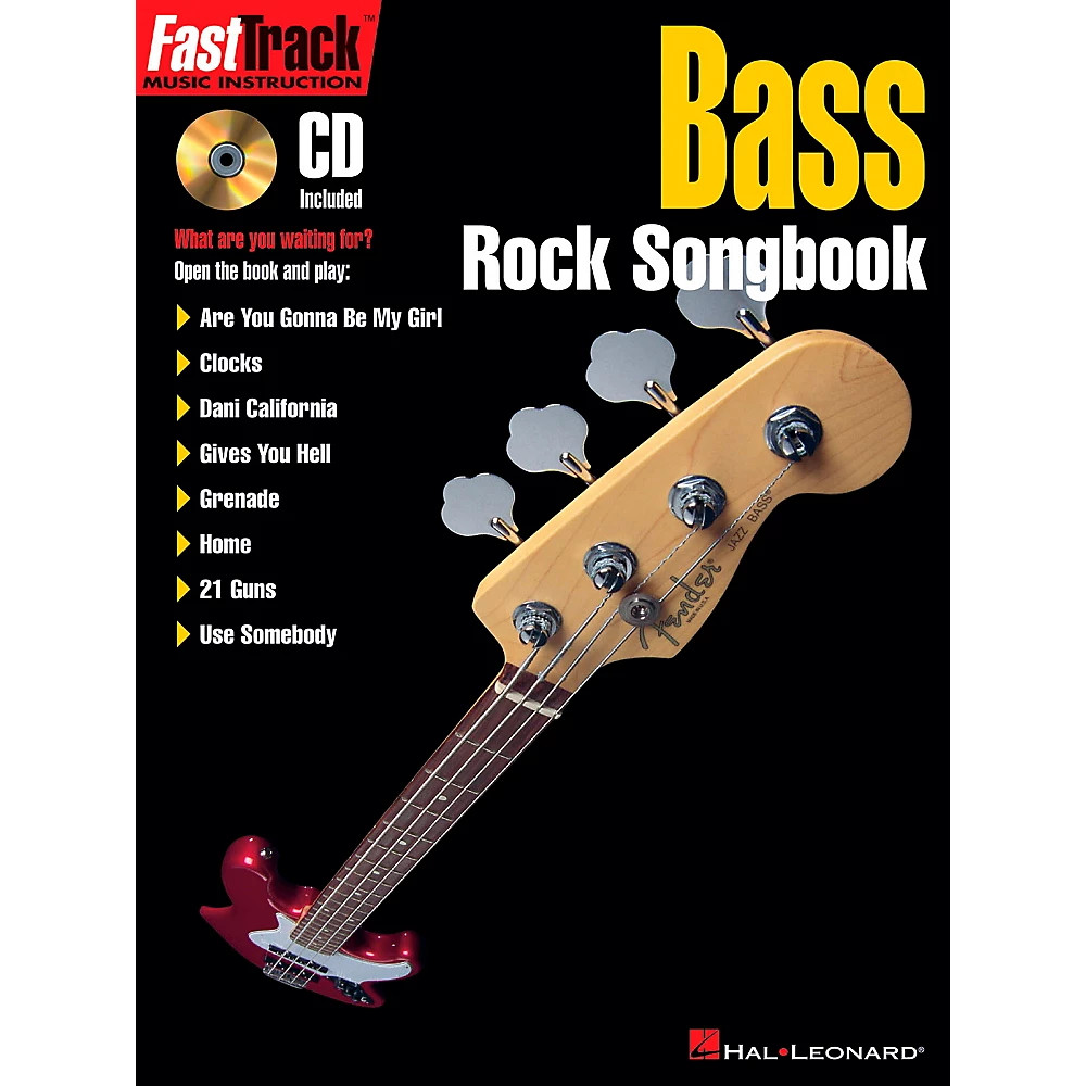 Hal Leonard FastTrack Bass Rock Songbook Book/CD