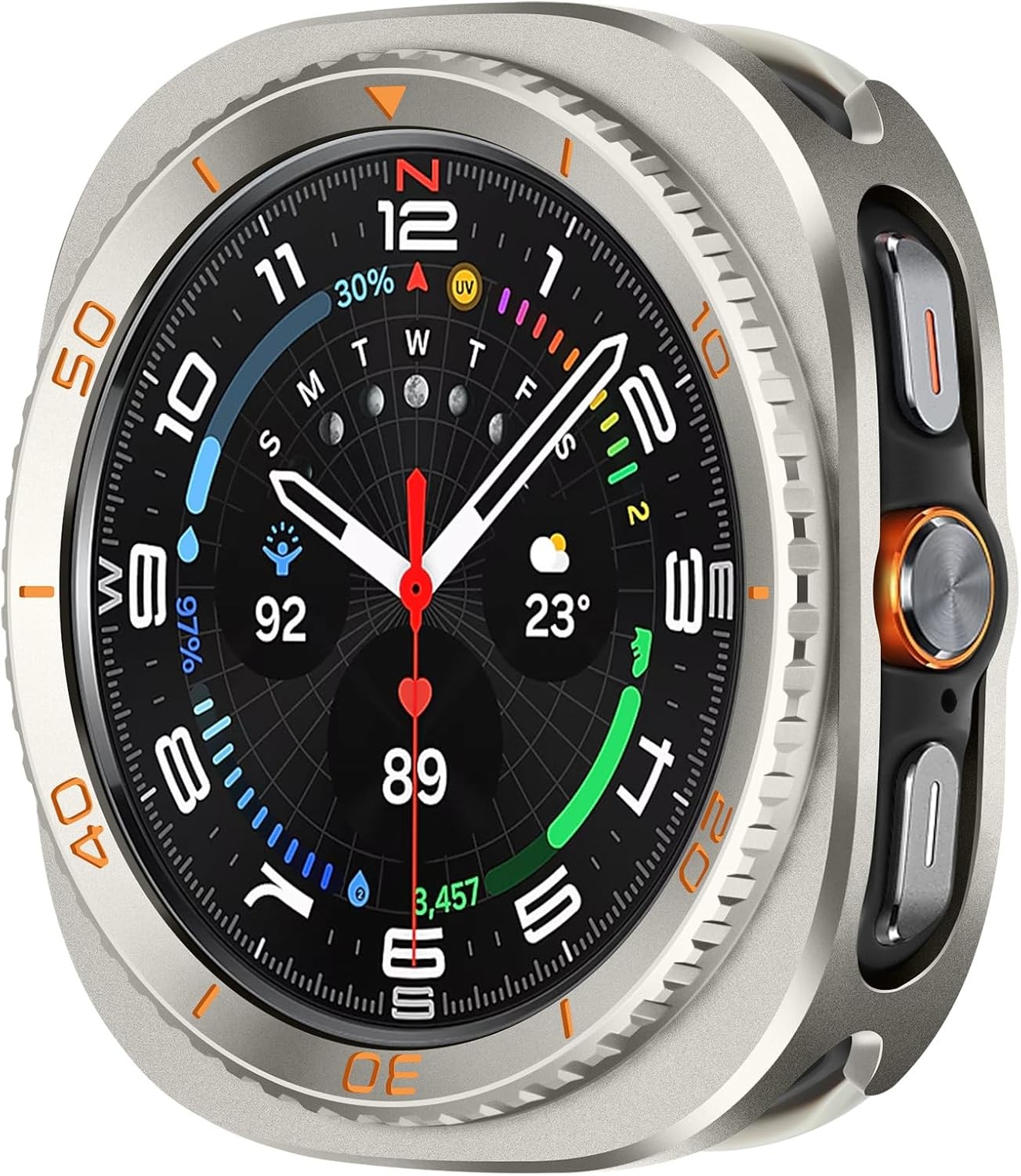 3 in 1 Metal Case for Samsung Galaxy Watch Ultra 47mm with Screen Protector