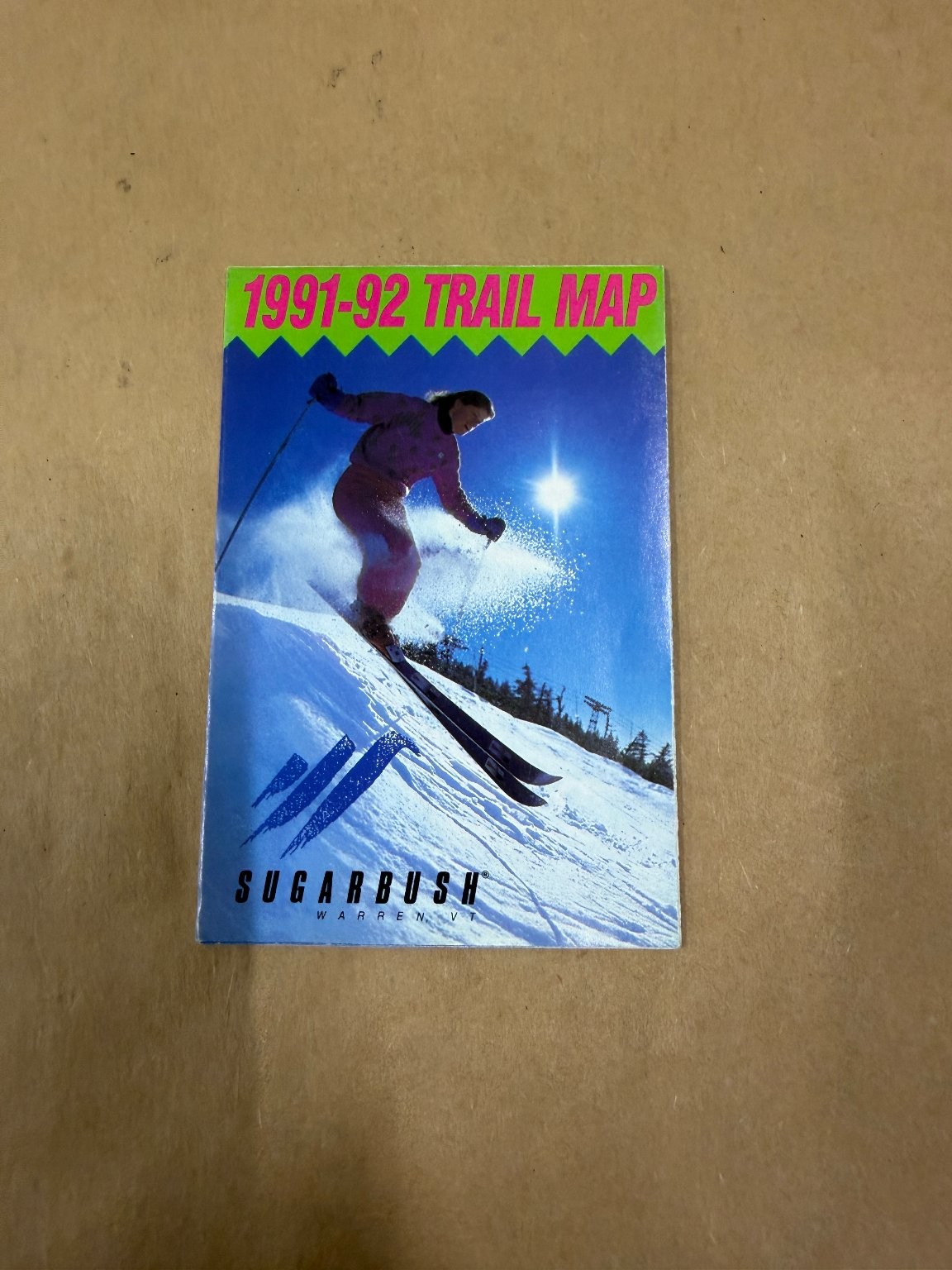 Vintage Sugarbush Ski Trail Map 1991-92 Warren VT Winter Sports Ephemera