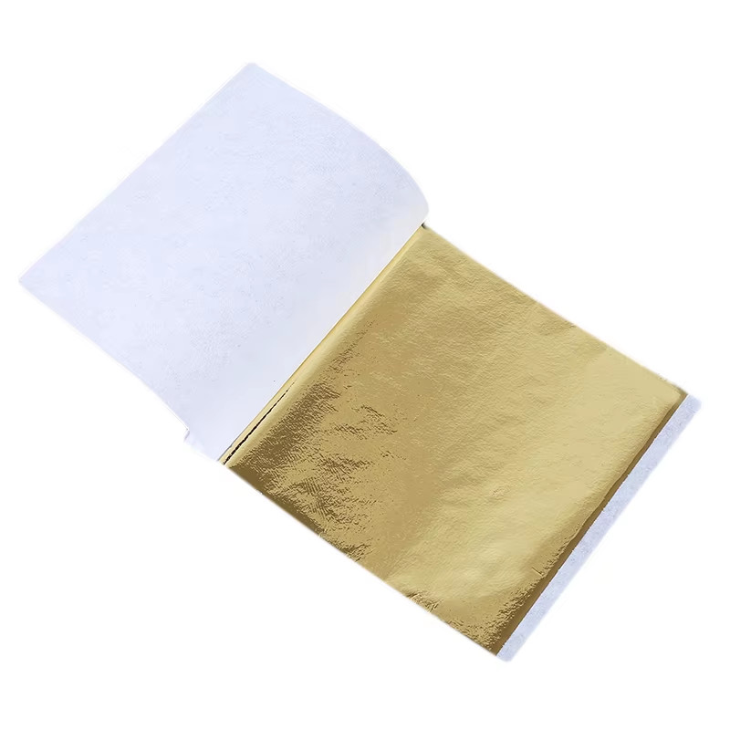 100 Pcs Sheets Pure 24K Gold Foil Leaf Anti-Aging Gilding Decorations Handmade D
