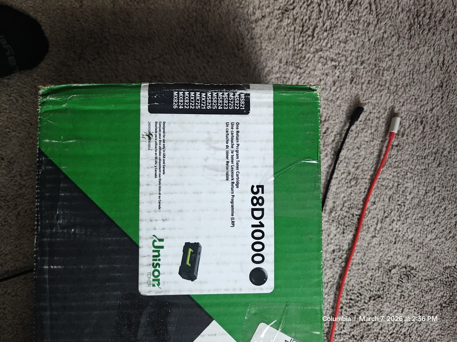 Lexmark Unison Original Toner Cartridge - Black (58D1000)