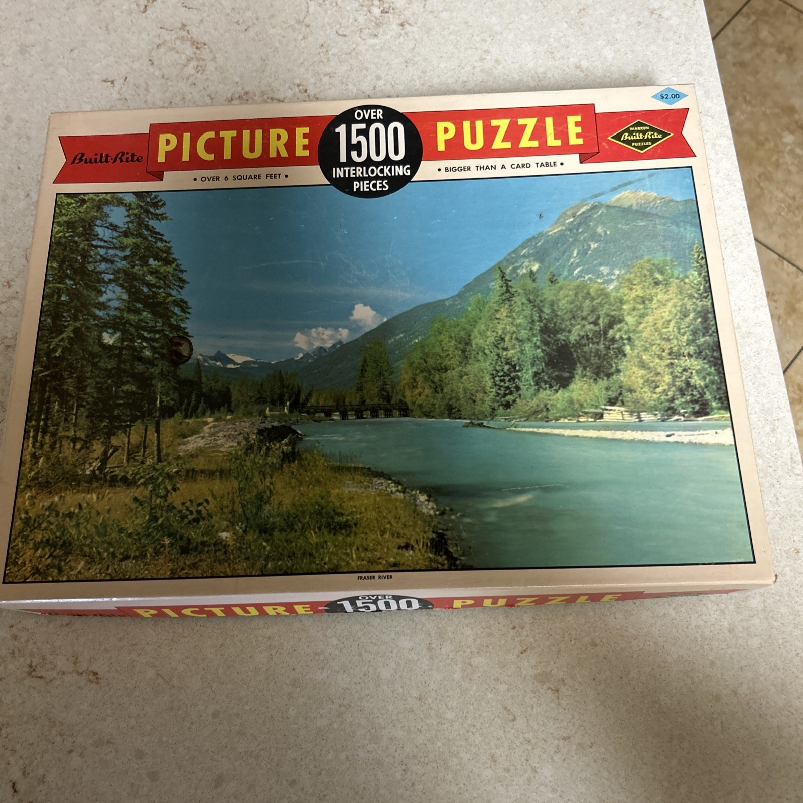 Vintage Warren Built Rite Picture Puzzle 1500 Pieces (Fraser River)