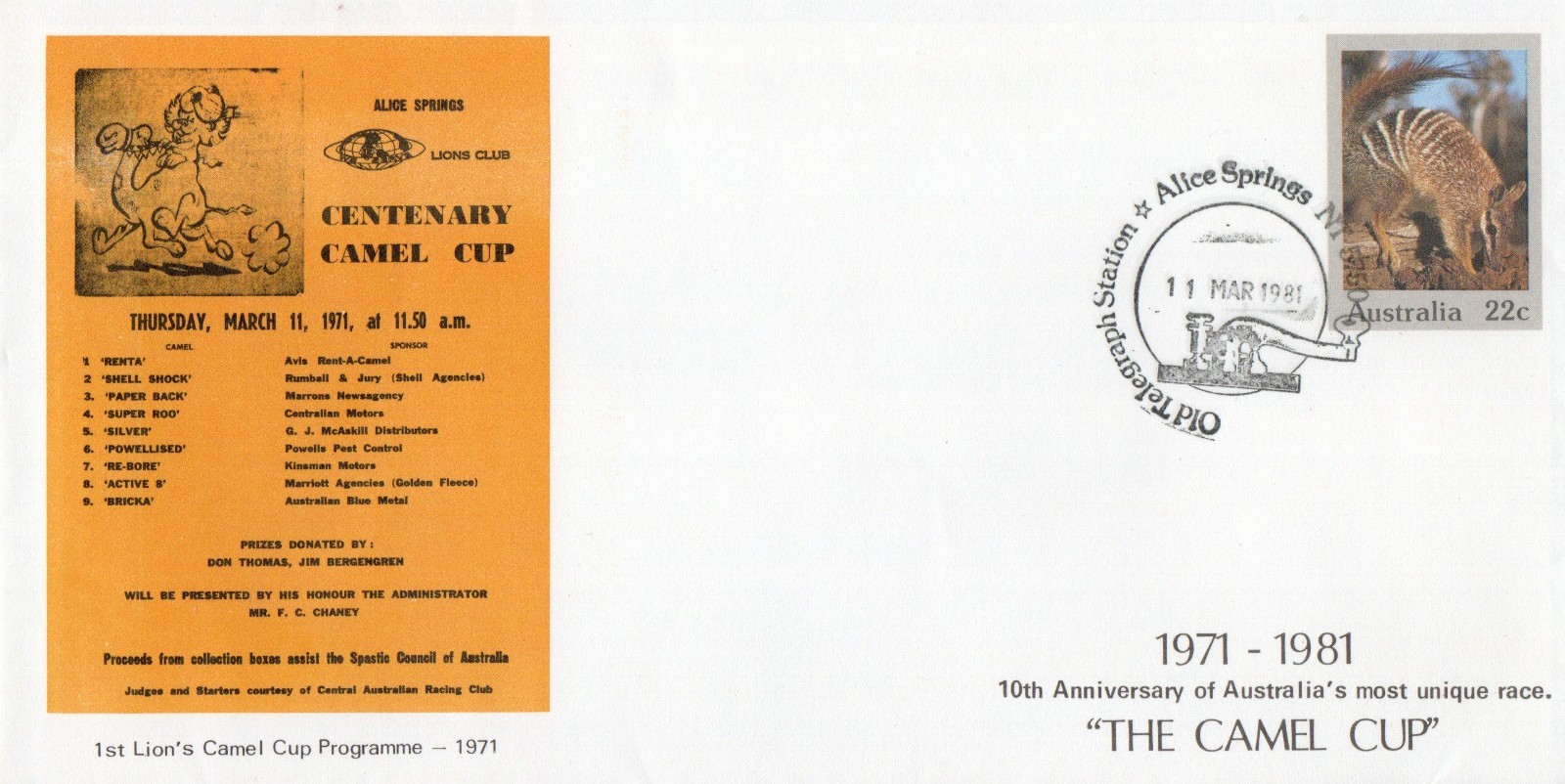 Stamps-Australia-March 81 Anniversary of Unique Camel Cup Race