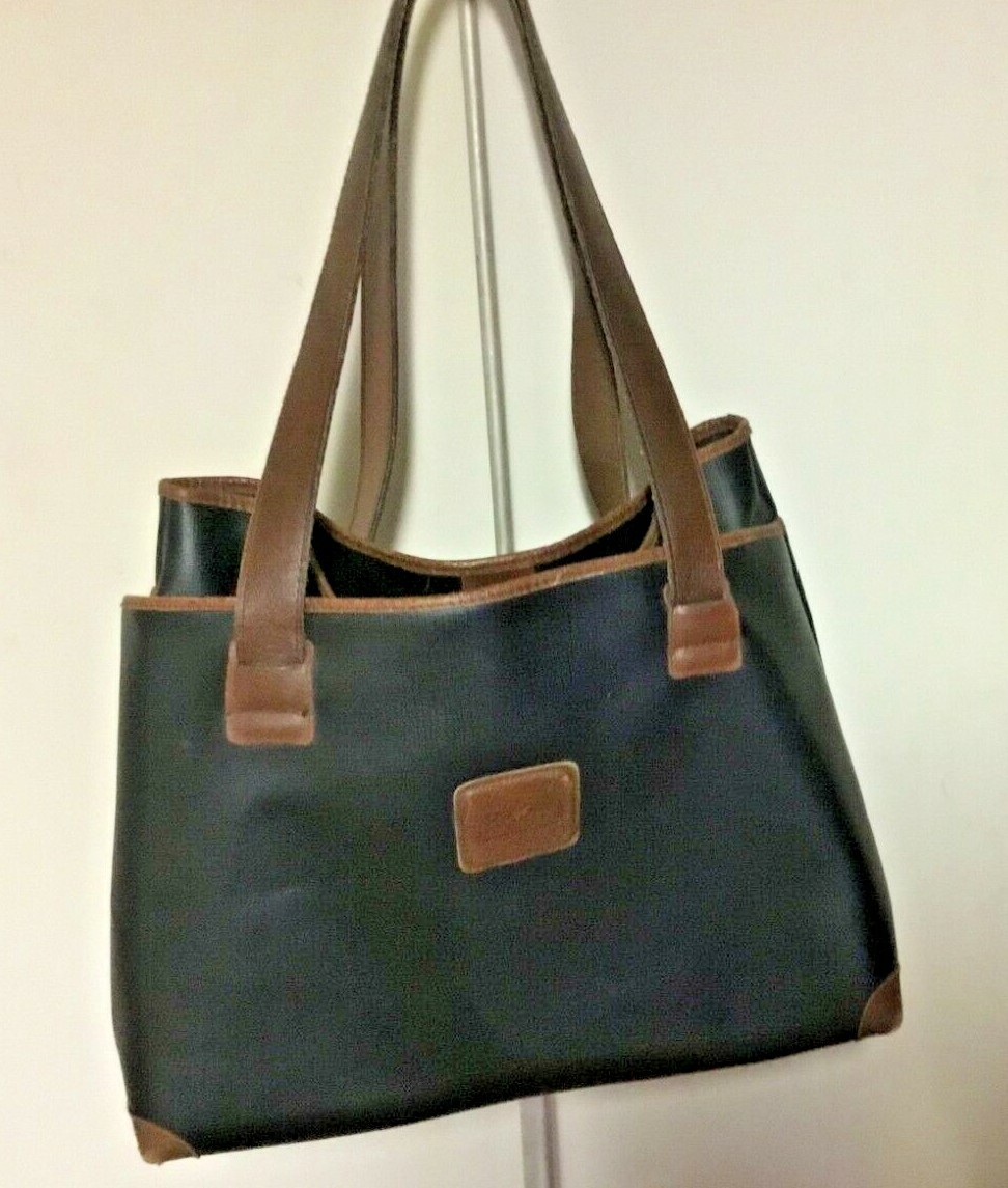 Travel Carry On Satchel Bag Cabin Creek Black With Brown Trim