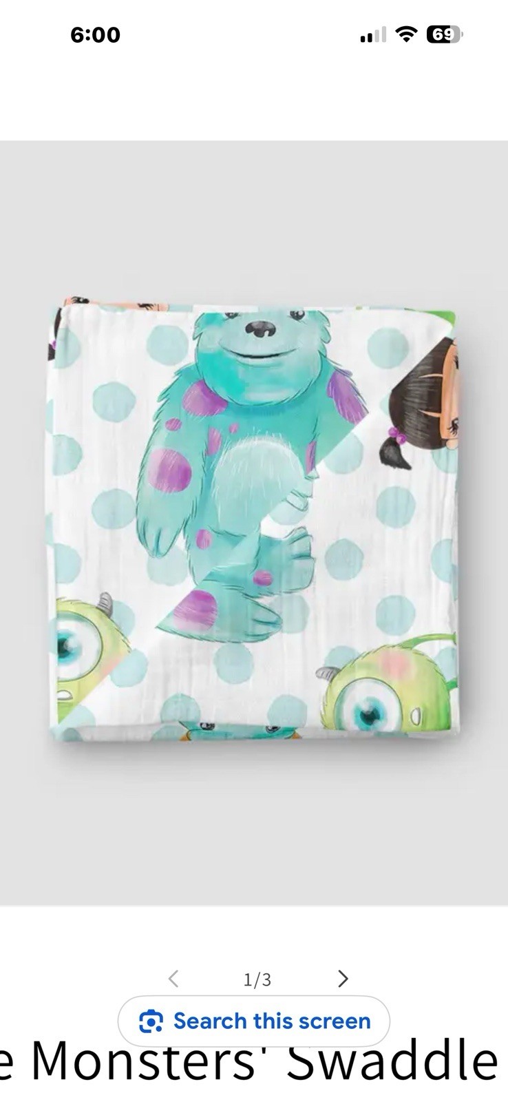 Monsters Inc Cotton Baby Blanket