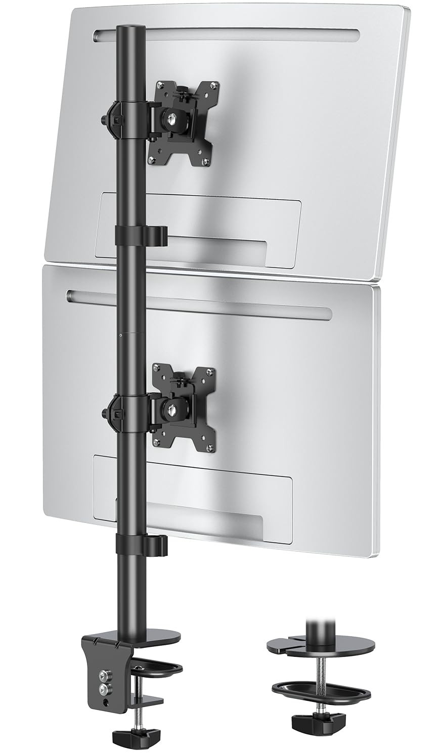 Dual Monitor Stand, Vertical Monitor Mount for 2 Max 32 inch Stack Screen Mon...