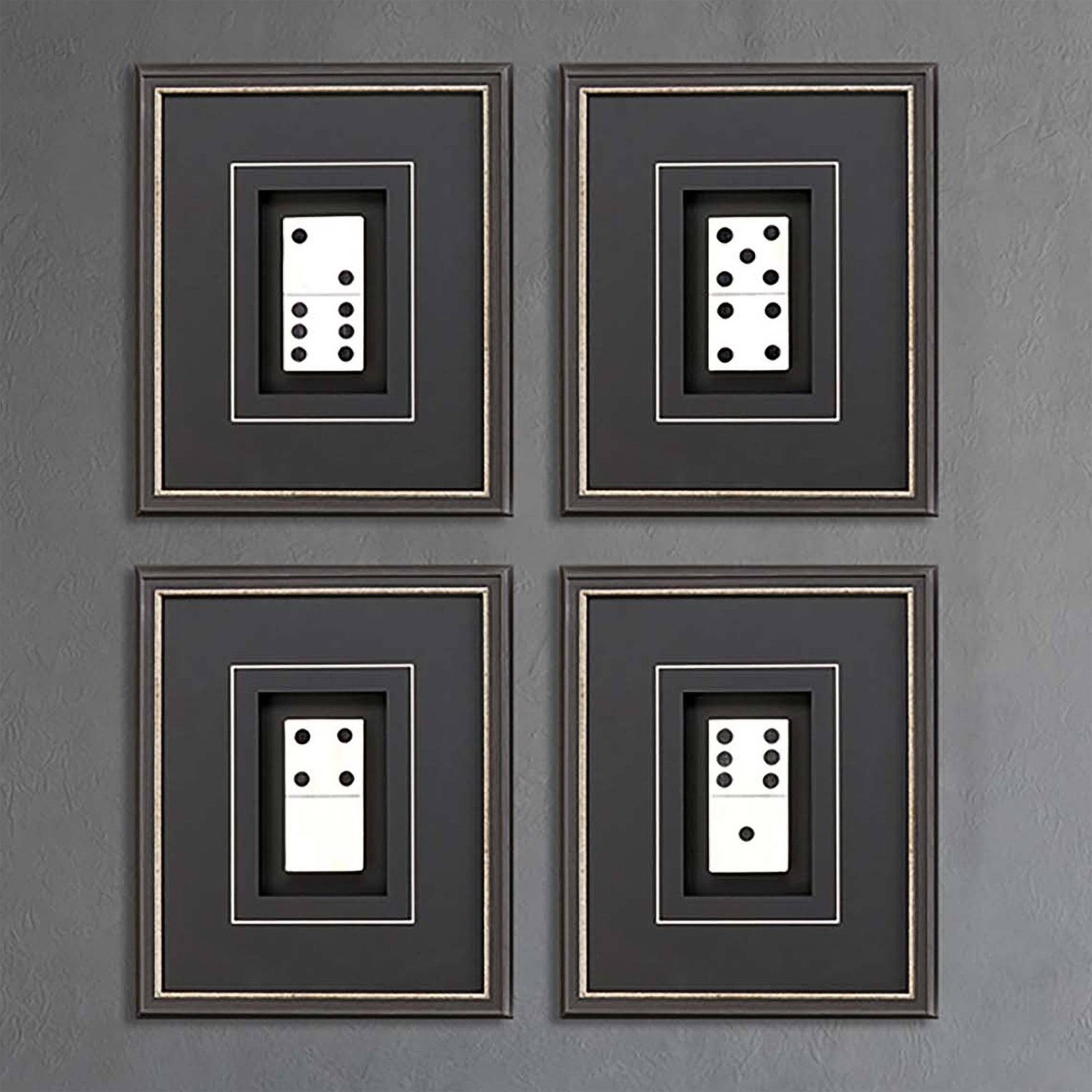 Dominoes 18" High 4-Piece Framed Shadow Box Wall Art Set